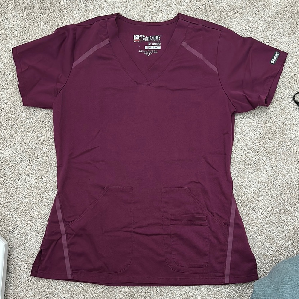 Grey’s Anatomy Burgundy Scrub Top